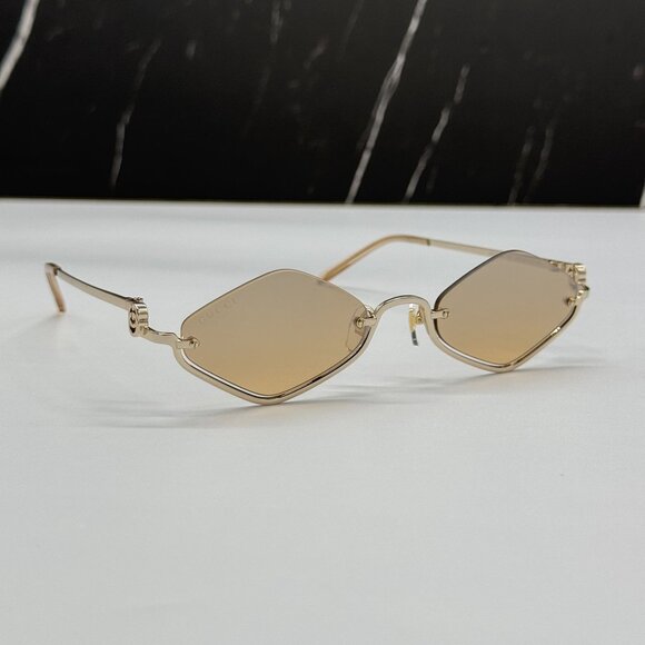 NEW GUCCI SUNGLASSES GOLD WOMEN GEOMETRIC EYEWEAR GUCCI GG1604S 003 main image 7